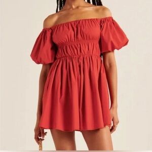 Abercrombie Red Off-Shoulder mini Dress